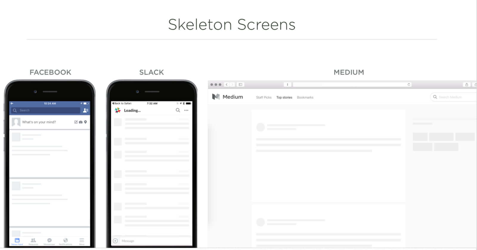 skeleton screens make a website feel faster.