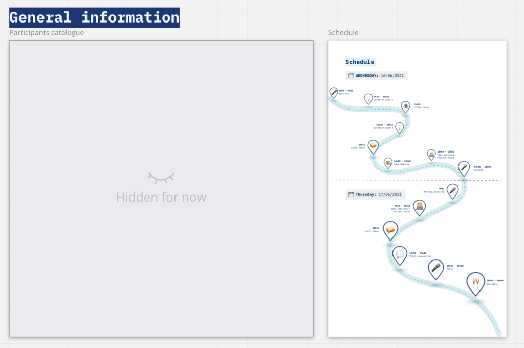 Roadmap of Hack Healthcare in Miro