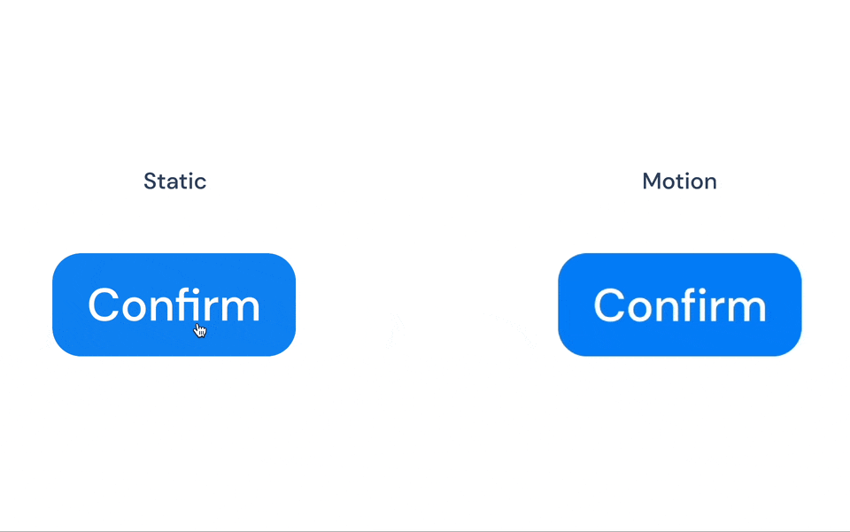 Comparison of a static button vs an animated button