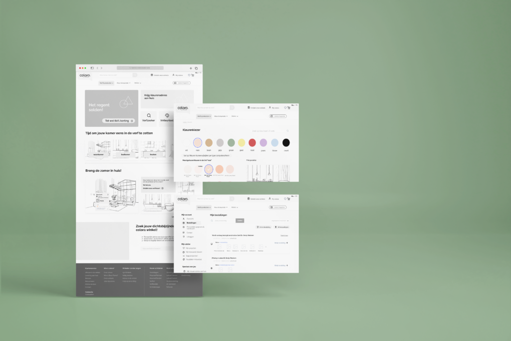 Wireframe voor Colora